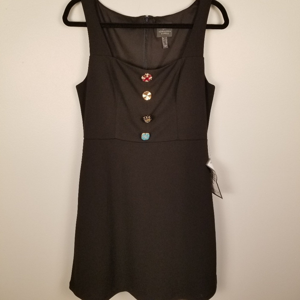 Adriana Papell Little Black Dress Sz 8 NWT